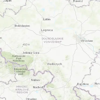 Map showing location of Strzegom (50.962640, 16.350060)