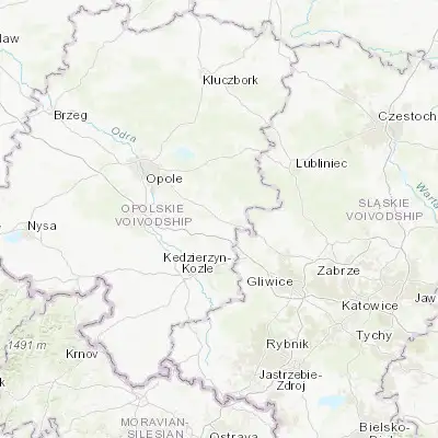 Map showing location of Strzelce Opolskie (50.510700, 18.300560)