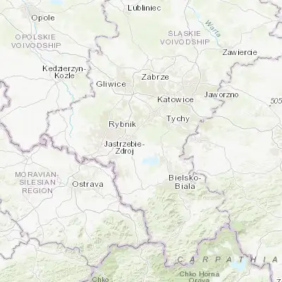 Map showing location of Suszec (50.029580, 18.791600)