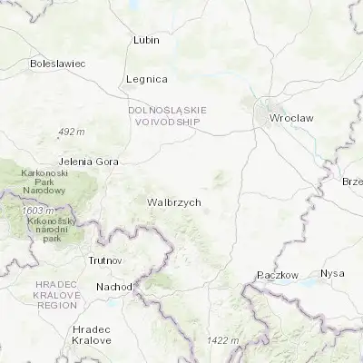 Map showing location of Świdnica (50.843780, 16.488590)