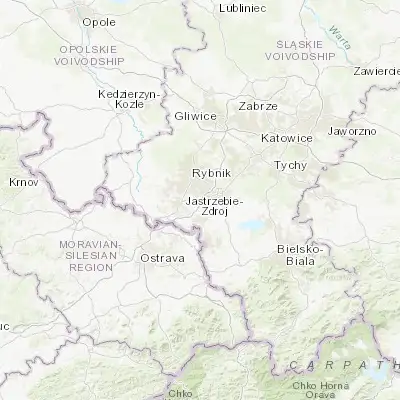 Map showing location of Świerklany Dolne (50.018270, 18.577020)