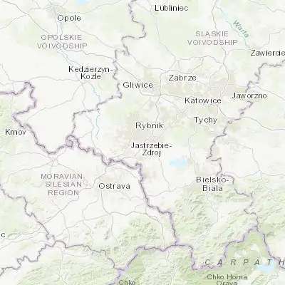 Map showing location of Świerklany Górne (50.027650, 18.590500)