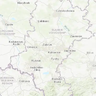 Map showing location of Świętochłowice (50.296360, 18.917260)