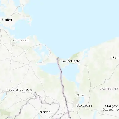 Map showing location of Świnoujście (53.910530, 14.247120)