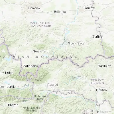 Map showing location of Szczawnica (49.424370, 20.484870)