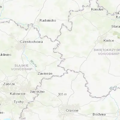 Map showing location of Szczekociny (50.626690, 19.825000)