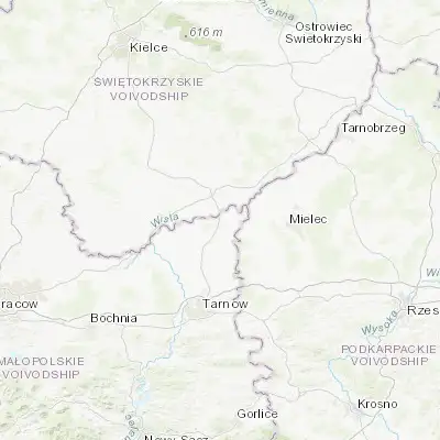 Map showing location of Szczucin (50.309570, 21.074440)