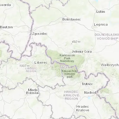 Map showing location of Szklarska Poręba (50.825670, 15.522740)