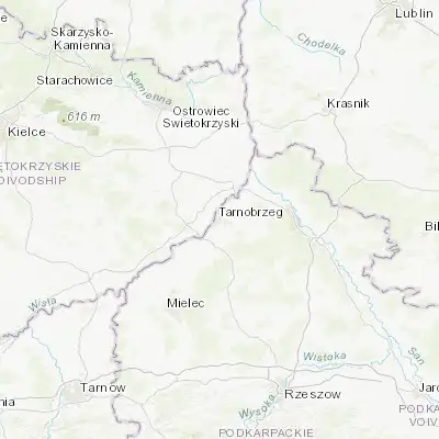 Map showing location of Tarnobrzeg (50.573040, 21.679370)