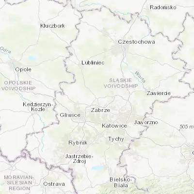 Map showing location of Tarnowskie Góry (50.445480, 18.861470)