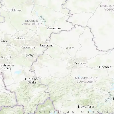 Map showing location of Tenczynek (50.119860, 19.613080)