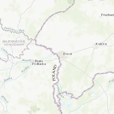 Map showing location of Terespol (52.075500, 23.616140)