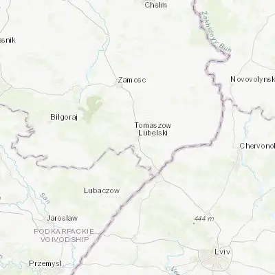 Map showing location of Tomaszów Lubelski (50.447670, 23.416160)
