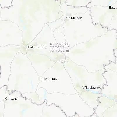 Map showing location of Toruń (53.013750, 18.598140)