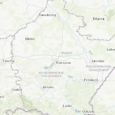 Map showing location of Trzebownisko (50.078290, 22.037120)