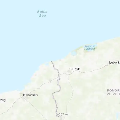 Map showing location of Ustka (54.580480, 16.861940)