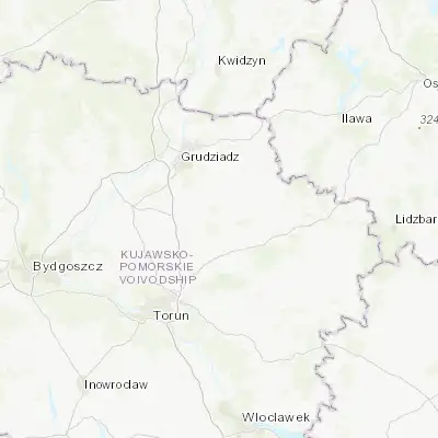 Map showing location of Wąbrzeźno (53.279890, 18.947730)