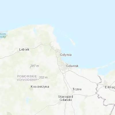 Map showing location of Wielki Kack (54.467540, 18.488100)