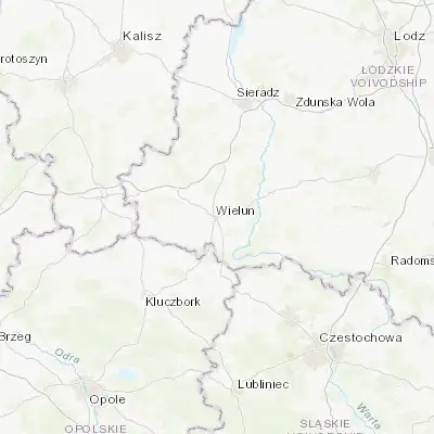 Map showing location of Wieluń (51.220970, 18.569640)