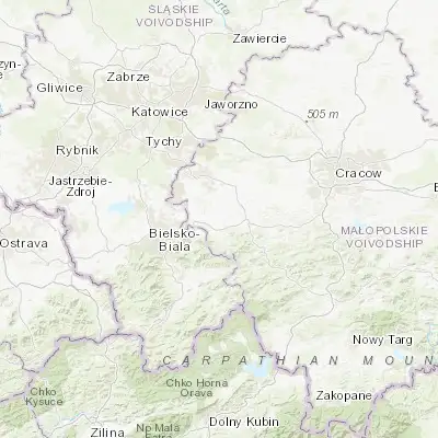 Map showing location of Wieprz (49.890930, 19.356880)