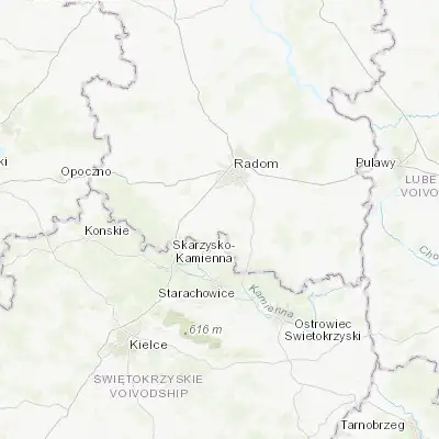 Map showing location of Wierzbica (51.249400, 21.082590)