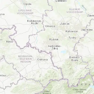 Map showing location of Wodzisław Śląski (50.003770, 18.472050)