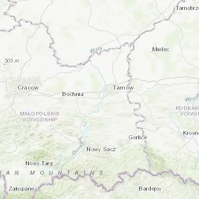 Map showing location of Wojnicz (49.958000, 20.837850)
