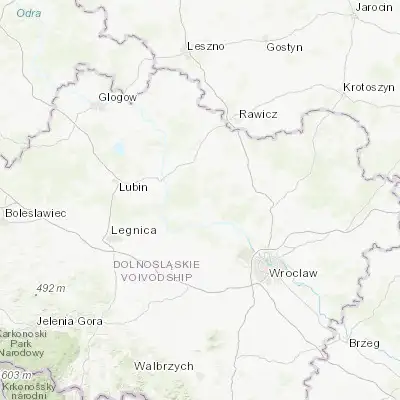 Map showing location of Wołów (51.336560, 16.644290)
