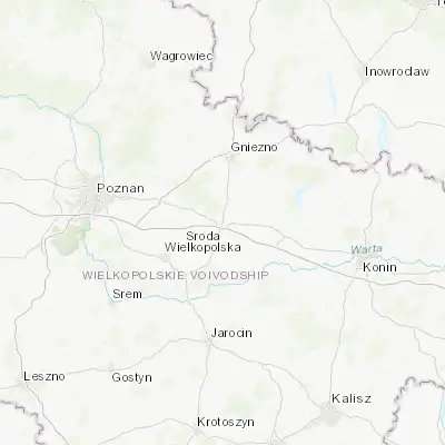Map showing location of Września (52.325120, 17.565190)