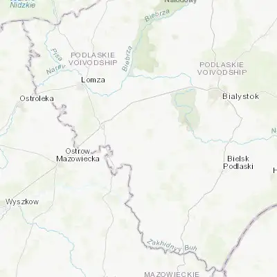 Map showing location of Wysokie Mazowieckie (52.916610, 22.517120)