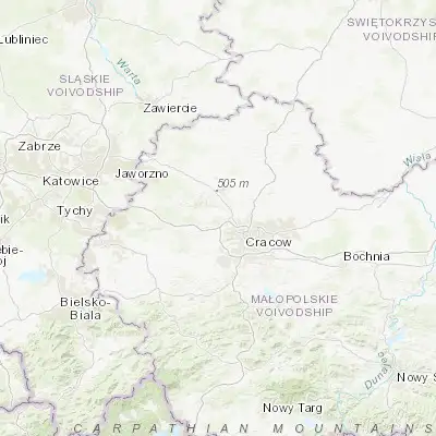 Map showing location of Zabierzów (50.114250, 19.797880)