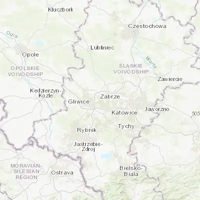 Map showing location of Zabrze (50.324920, 18.785760)