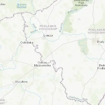 Map showing location of Zambrów (52.985500, 22.243190)