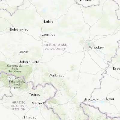 Map showing location of Żarów (50.941160, 16.494660)