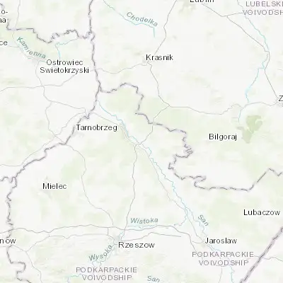 Map showing location of Zarzecze (50.527670, 22.195220)