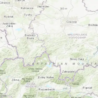 Map showing location of Zawoja (49.643960, 19.542270)