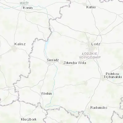 Map showing location of Zduńska Wola (51.599150, 18.939740)