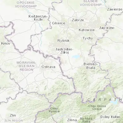 Map showing location of Zebrzydowice (49.877930, 18.611270)