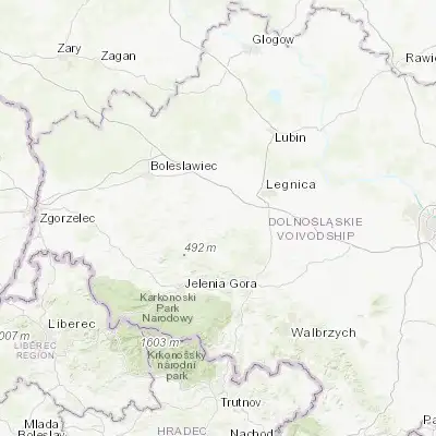 Map showing location of Złotoryja (51.126370, 15.919790)
