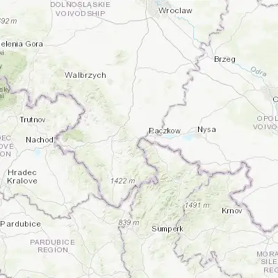 Map showing location of Złoty Stok (50.444720, 16.875860)