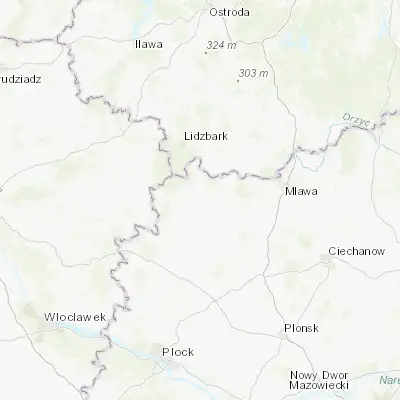 Map showing location of Żuromin (53.066110, 19.908940)