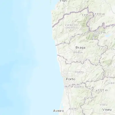 Map showing location of Aguçadoura (41.431160, -8.778440)
