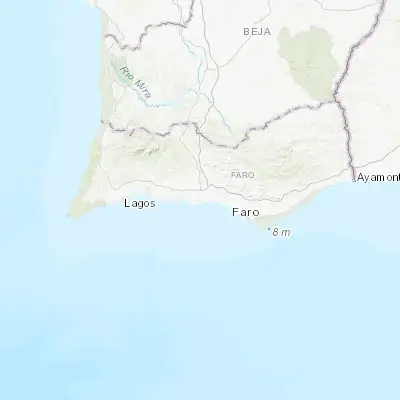 Map showing location of Albufeira (37.088190, -8.250300)