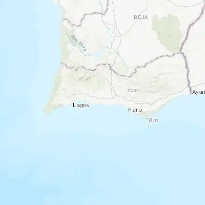 Map showing location of Armação de Pêra (37.102560, -8.356950)