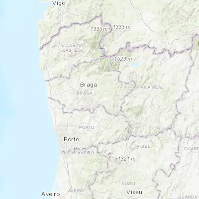 Map showing location of Arões (41.455530, -8.214190)