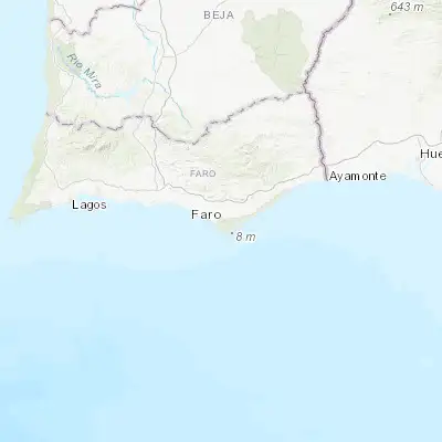 Map showing location of Faro (37.018690, -7.927160)
