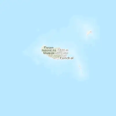 Map showing location of Funchal (32.665680, -16.925470)