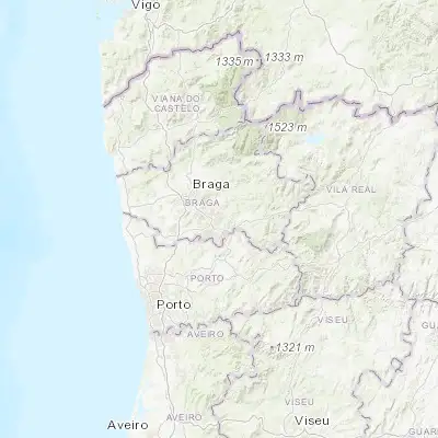 Map showing location of Guimarães (41.444430, -8.296190)