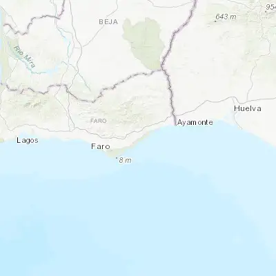 Map showing location of Luz (37.092160, -7.704330)