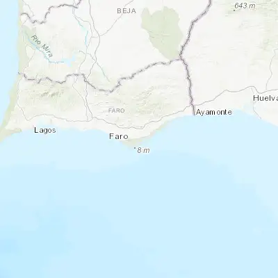 Map showing location of Olhão (37.028600, -7.841100)